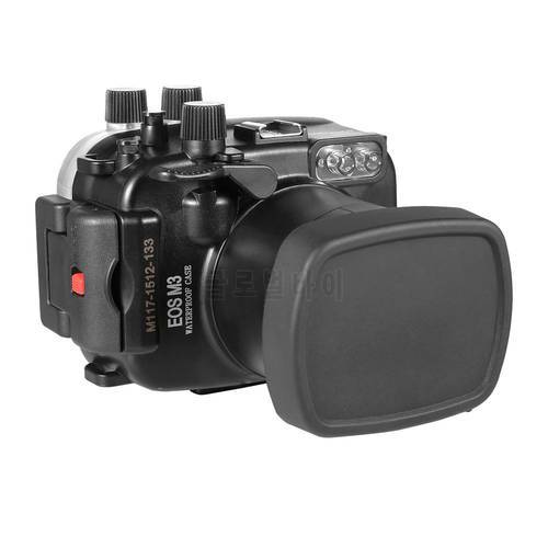 Meikon 40m/130ft Underwater Camera Housing Case For Canon EOS M3 18-55mm Lens