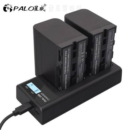 PALO NP-F970 NP-F960 Battery Charger LCD Dual Charger for Sony NP F970 F960 F550 F570 camera battery