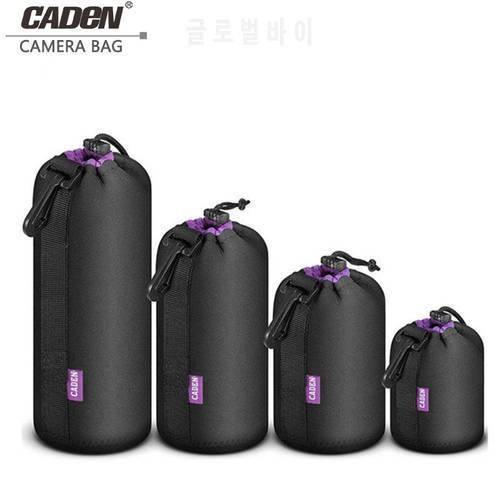 CADeN Camera Lens Pouch 4 pcs/set S M L XL Extra-thick Light-weighted Neoprene Dslr Camera Lens Storage Bag For Canon Nikon Sony