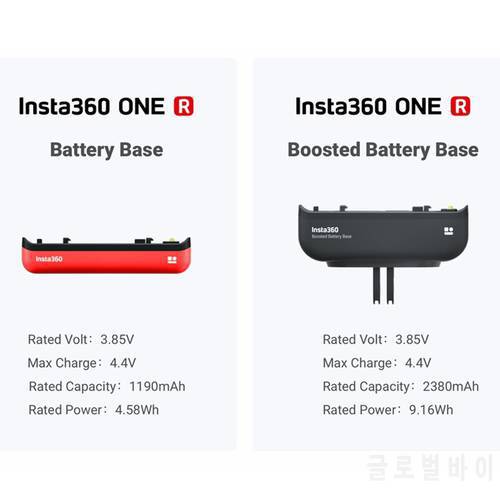 1190/2380mAh Original Insta 360 R Battery For Insta360 ONE R 360/4K Twin Edition/1-Inch Boosted Battery Base Accessories