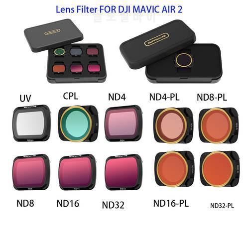 Mavic Air 2 Filter Lens CPL ND/PL Filters ND16 ND32 ND4-PL ND8-PL Filter Kit for DJI Mavic Air 2 Drone Accessories