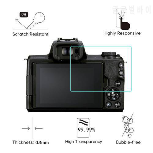 2PCS 2.5D Digital Camera Tempered Glass For Canon EOS M50 Mark II 2 MarkII Screen Protector Film Water-proof Anti-Scratch Glass