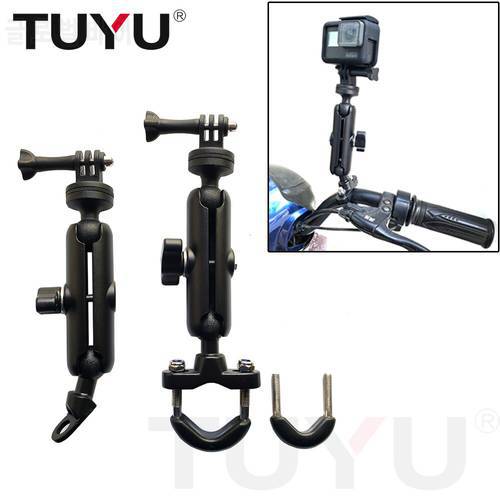 TUYU Motorcycle Bike Camera Holder Handlebar Mirror Mount Bracket 1/4 Metal Stand For GoPro Hero 9/8/7/6/5 insta 360 Accessory