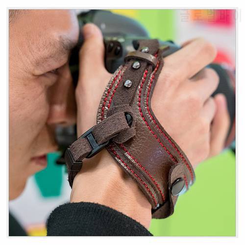Camera Wrist Carrying Belt Holder Leather Hand Grip Strap for Canon Nikon Sony Fujifilm Olympus Pentax Panasonic