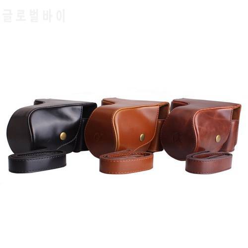 PU Leather case Camera Bag Cover for For Sony NEX-7 NEX-F3 nex7 F3 with 18-55mm lens with shoulder strap