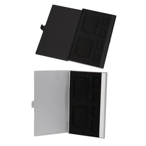 New Aluminum SD/TF Memory Cards Storage Box 2 SD + 4TF Micro SD Cards Protective Box Organizer Case Holder Protector Box