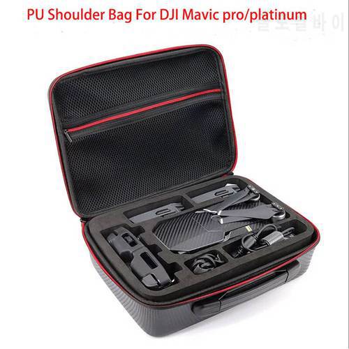 PU Carbon Grain Backpack Hard Portable Bag Shoulder Storage Bag Water-resistant Portable for DJI Mavic Pro/platinum Drone