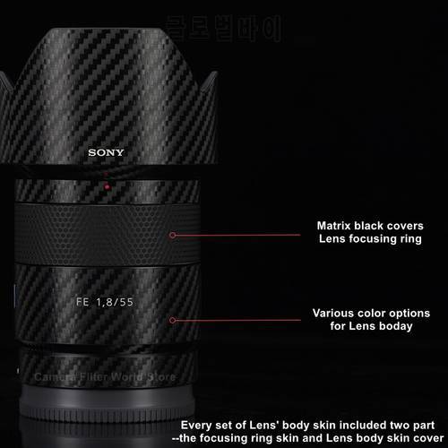 FE55 F1.8 Lens Decal Skin for SONY Sonnar T* FE 55mm F1.8 ZA / SEL55F18Z Lens Protector Anti-scratch Cover Film Decal Sticker