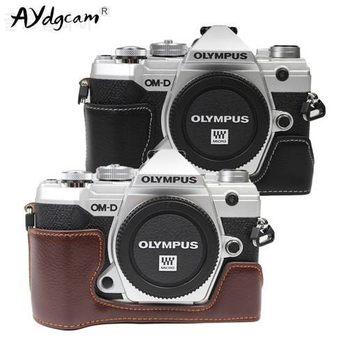 Genuine Leather EM5 III Camera Case Protective Half Body Cover Base For Olympus OMD EM5 III E-M5 Mark III EM5 MK3 EM5-3