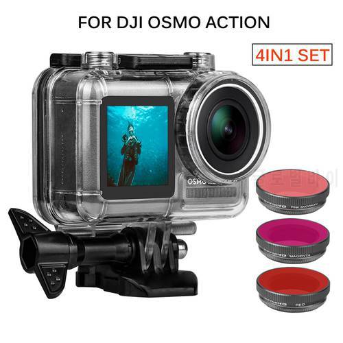 Waterproof Case Housing Shell for DJI Osmo Action Camera Diving Filter Red/Purple/Pink Lens Filter for OSMO ACTION Accessories