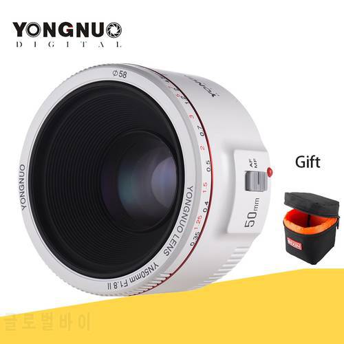 YONGNUO YN50mm F1.8 II Lens AF/MF Standard Prime Large Aperture Auto Focus Lens for Canon EOS 70D 5D2 5D3 600D DSLR Camera