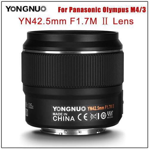 YONGNUO YN42.5mm F1.7M II Camera Lens 42.5mm F1.7 Lens For Panasonic Olympus M4/3 mount Mirrorless Camera Auto Focus