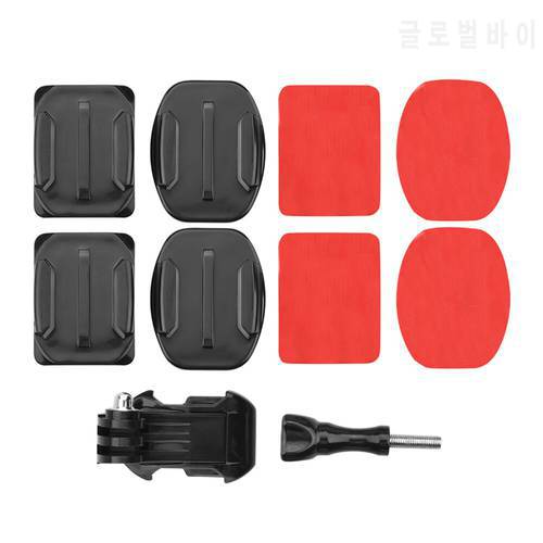 Adhesive Mount Pack For GoPro Hero 9 Black Basic Accessories Curved or Flat Surfaces Adhesive Helmet Buckle kit with Thumb Screw