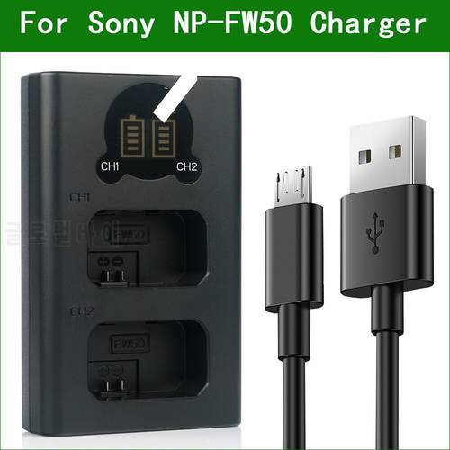 NP-FW50 NP FW50 Dual USB Battery Charger For Sony A6300 a6400 A6500 A5000 A5100 A7SII NEX 6 5R 5T 5N 3N C3 C5 F3