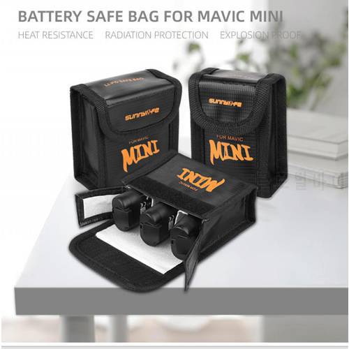 For DJI Mini SE Explosion-proof Battery Safe Bag Protective Case Storage Bag for DJI Mavic Mini/Mini 2 Battery Accessories