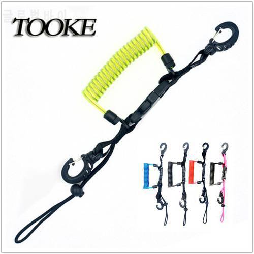 Scuba Diving Snappy Coil Spring Spiral Lanyard With Clips and Quick Release Buckle for hookup diving Underwater Housing
