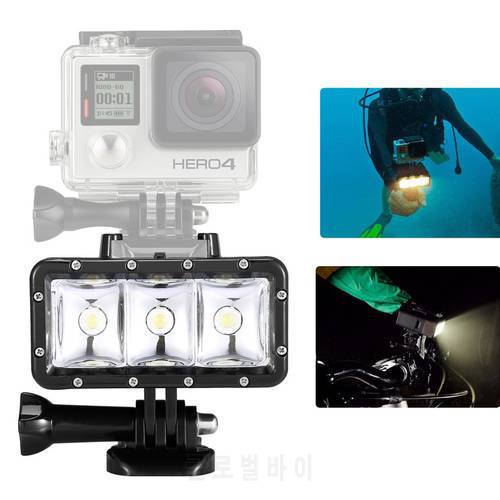30m Waterproof Underwater LED High Power Flash Light For Gopro Hero 4 3+ 3 2 1,Action Camera Fill Lamp Diving Video Lights Mount