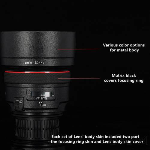 50 F1.2 Lens Premium Decal Skin for Canon EF 50mm f/1.2L USM Lens Protector EF50 F1.2 Lens Anti-scratch Cover Film Wrap Sticker