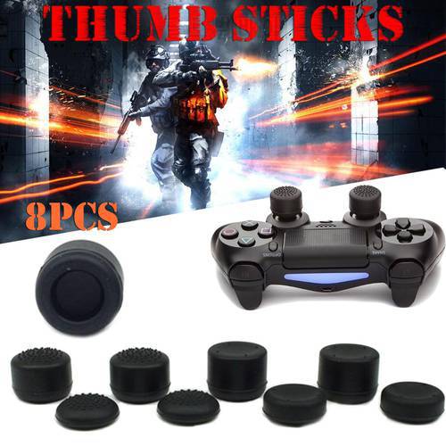 8 PCS Playstation Video Games Controller Accessories Heighten Mushroom Headed Silicone Cap Thumb Stick for PS4 Xbox PS3X360