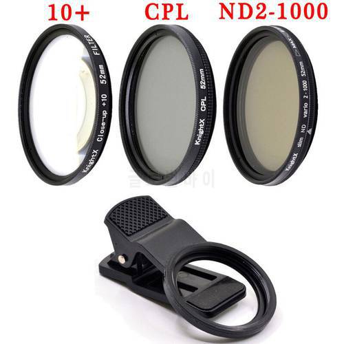 KnightX Professional Phone Camera Macro Lens CPL Star Variable ND Filter all smartphones 37mm 49mm 52mm 55mm 58mm colse up