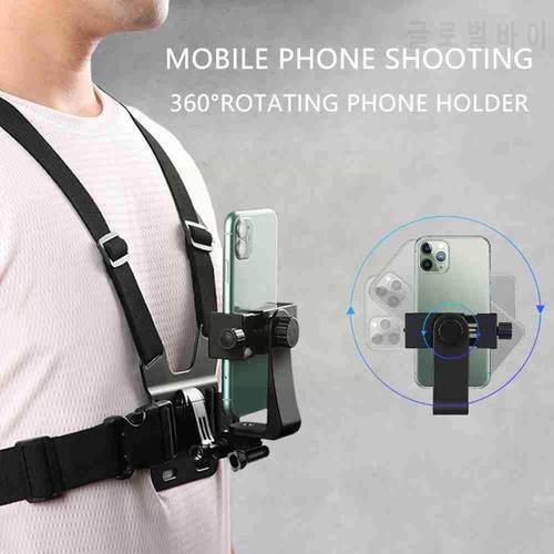 Camera Strap Phone Chest Mount Harness Strap Holder Adjustable For GoPro Hero For Insta360 For Xiaomi Straps Phone Clip Mount