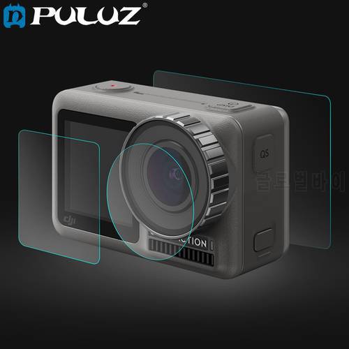 PULUZ Lens +Front and Back LCD Display Tempered Glass Film for DJI Osmo Action Protective Film Screen Action Sport Camera Access