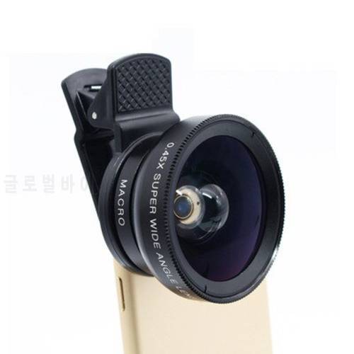 New photography 0.45x Super Wide Angle Lens +12.5x Super Macro Lens for iPhone Xiaomi Huawei Camera lens Kit