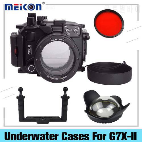 Meikon Waterproof Underwater Housing Camera Diving Case for Canon G7X Mark II WP-DC54 G7X-2