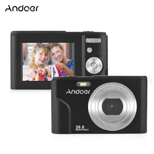 Andoer Digital Camera 48MP 1080P 2.4-inch IPS Screen 16X Zoom Auto Focus Self-Timer Face Detection Anti-shaking