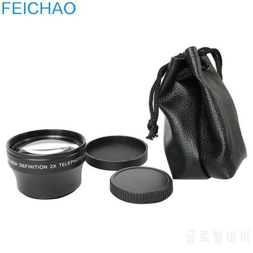 Camera Lens Optical Glass 37mm 2X / 52mm 2X Magnification HD Tele Converter Telephoto 10X Macro Lens for Mobile Cell Phone DSLR