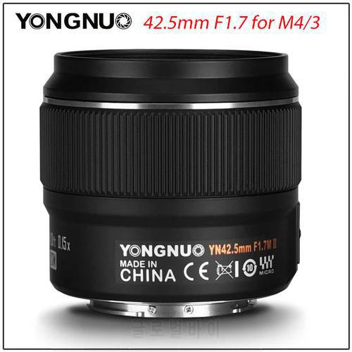 YONGNUO YN42.5mm 42.5mm F1.7M II Camera Lens F1.7 Lens For M4/3 mount Panasonic Olympus Mirrorless Camera Auto Focus