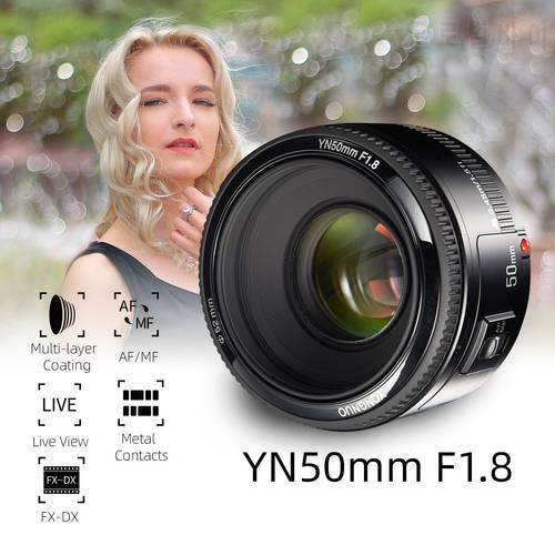 YONGNUO YN50mm F1.8 Large Aperture Auto Focus Small Camera Lens With Super Bokeh Effect For Canon EOS 70D 5D3 600D DSLR Camera