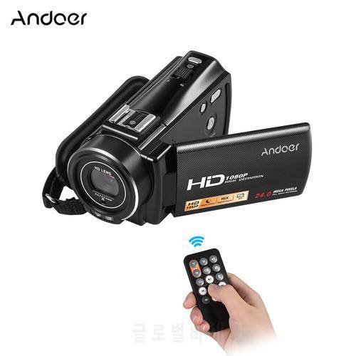 Andoer 1080P Full HD 24MP Portable Digital Video Camera Camcorder Remote Control Recorder 16X Zoom 3.0
