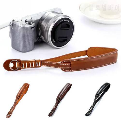 PU Leather Camera Hand Strap with Quick Release Plate Camera Strap for Sony SLR DSLR Cameras Accessories