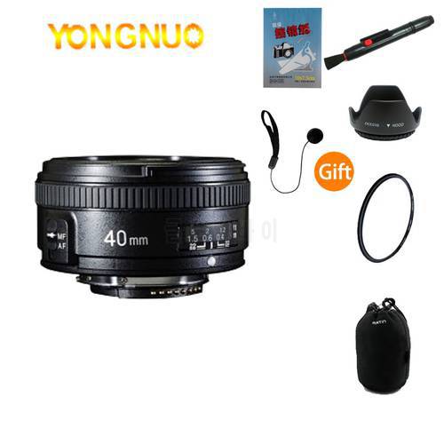 Yongnuo 40mm f2.8 lente padrão prime af/mf foco manual automático yn40mm para nikon d90 d80 d7200 d7100 d5400 d3500 d3400 d3300