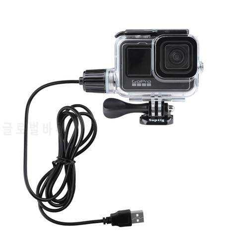 Waterproof Housing Case Motorcycle Charger for Gopro Hero 9 10 Black Accessories Underwater Diving Protective Shell USB Cable