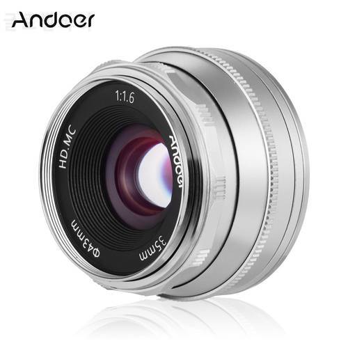 Andoer 35mm F1.6 Manual Focus Lens Large Aperture Multilayer Film Coating Mirrorless Camera Lens E-Mount Lens for Sony Camera