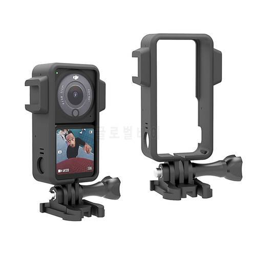 DJI Action 2 Frame Case Protective Border Tripod Mount Camera Cover Housing Shell with Cold Shoe for Osmo Action 2 Accessories