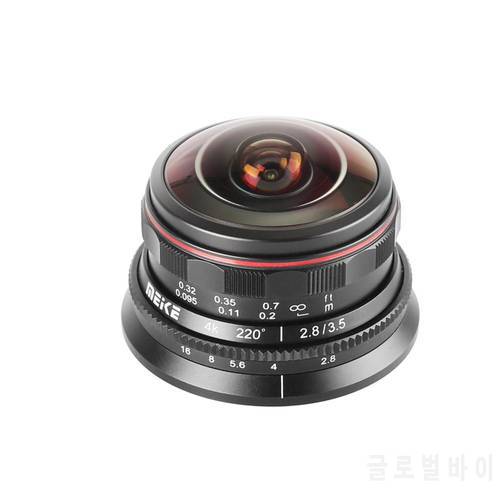 Meike 3.5mm f2.8 wide angle fisheye manual lens for Olympus Panasonic Lumix Micro 4/3 MFT mount GH5 G7 GX9 OMD EM10 mark II III