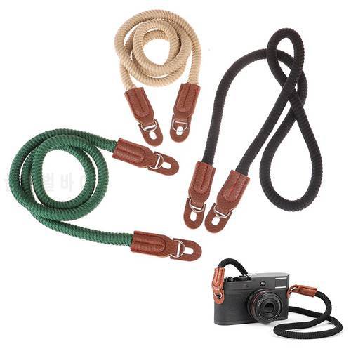 New 1Pc Fashion Design Cotton Rope Camera Neck Strap Vintage Shoulder Strap Leather Lanyard
