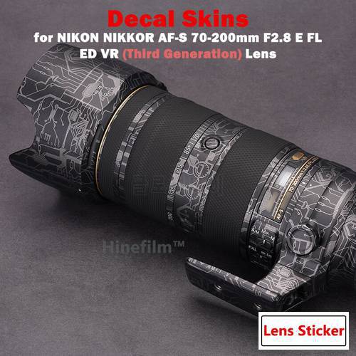 AF-S 70200 F2.8E Lens Premium Decal Skin for Nikon AF-S 70-200mm f2.8E FL ED VR Lens Protector Cover Film Wrap Sticker