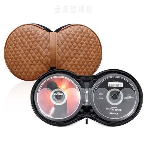 Portable CD DVD Case 20 Capacity Storage Bag Round Holder with Zipper for Home Car CD Box Bag