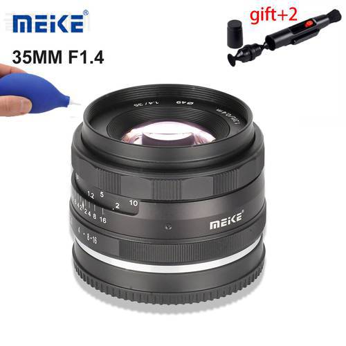 Meike 35mm f1.4 Manual Focus lens APS-C Mirrorless Camera for Sony E-mount A7R A7S Fujifilm X-T2 X-T3 Canon EOS-M M6/M4/3 lentes