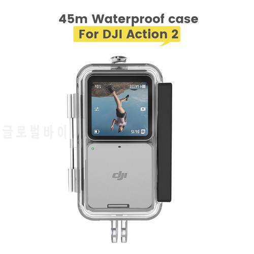 45m Diving Waterproof Case for DJI Action 2 Housing Cover Shell Dual Screen Set for DJI Osmo Action 2 Sports Camera Accessories