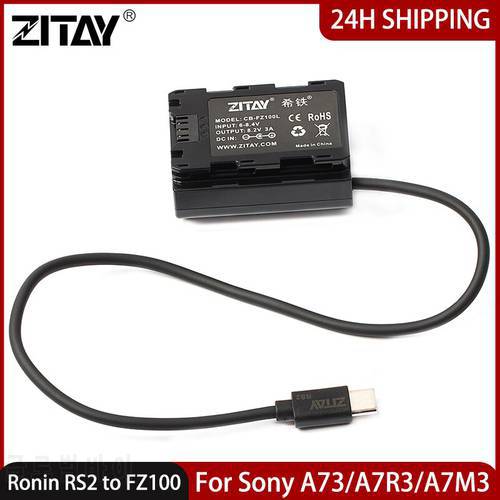 ZITAY DJI Ronin RS2 to NP-FZ100 Camera Dummy Battery for Sony A73 A7R3 A7S3 fx3 DR12 Alpha A7III A7R III A9R A9S Camera Battery