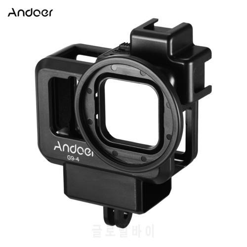 Andoer G9-4 Plastic Camera Cage + MT-09 Selfie Stick Tripod Action Camera Vlog Kit with Cold Shoe for GoPro Hero 9 Accessories