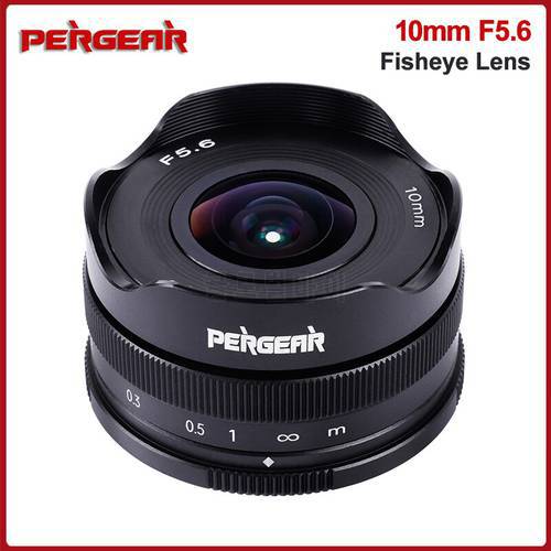 Pergear 10mm F5.6 APS-C Pancake Fisheye Lens for Sony E/Nikon Z/M4/3/ Fuji X-Mount A6300 A6500 A7R3 A7S3 Z6 Z7 X-T4 XT-30 Camera