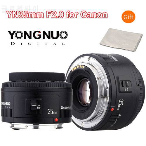 YONGNUO YN35mm F2 Lens Camera Lens YN35mm Lenses AF MF Wide Angle Lens for for Nikon Canon EOS 600D 60D 5DII 5D 500D 400D 650D