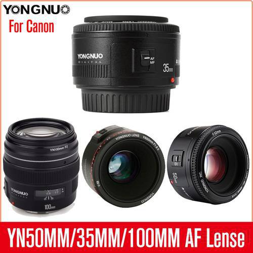 Yongnuo YN50mm f/1.8 YN35mm F2 YN100mm F2 Auto Focus Lens Wide-angle Large Aperture Fixed Lense for Canon EOS DSLR Cameras