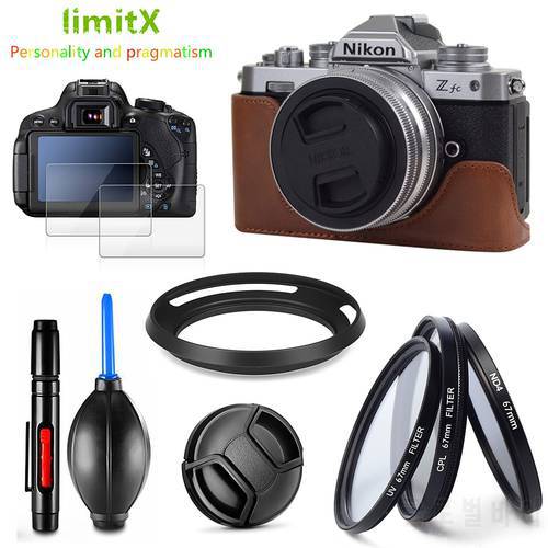 ZFC Camera case bag 2x Screen Protector 46mm UV CPL ND4 Filter Lens hood Cap pen Kit for Nikon Z fc Camera with 16-50mm lens
